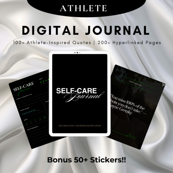 Self-Care Journal for Athletes Dark Theme | Daily Reflection Journal | Digital Journal for iPad | Mental Health & Wellness | Recovery & Performance