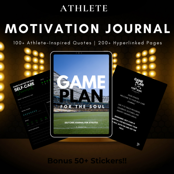 Motivational Journal for Athletes & Fans Dark Theme | Daily Reflection Journal | Digital Journal for iPad | Mental Health & Wellness | Recovery & Performance