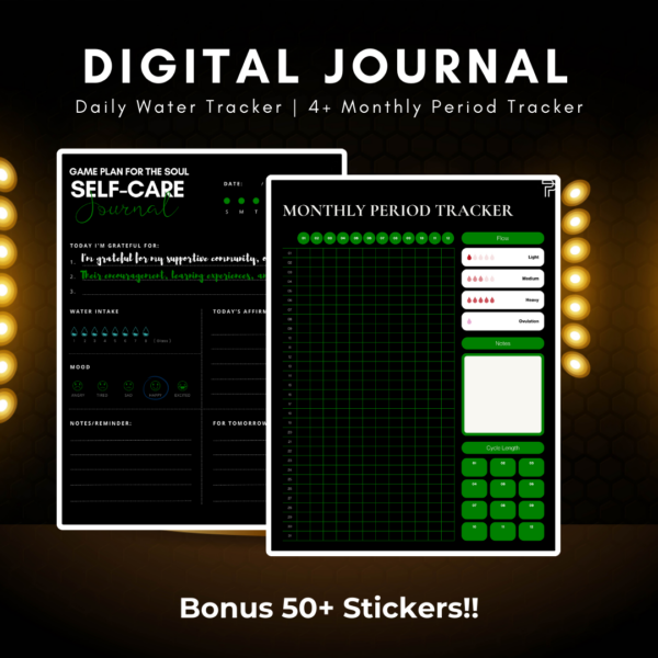 Motivational Journal for Athletes & Fans Dark Theme | Daily Reflection Journal | Digital Journal for iPad | Mental Health & Wellness | Recovery & Performance - Image 2