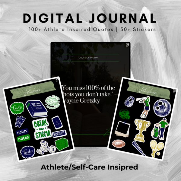 Self-Care Journal for Athletes Dark Theme | Daily Reflection Journal | Digital Journal for iPad | Mental Health & Wellness | Recovery & Performance - Image 3